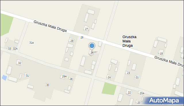 Gruszka Mała Druga, Gruszka Mała Druga, 25, mapa Gruszka Mała Druga