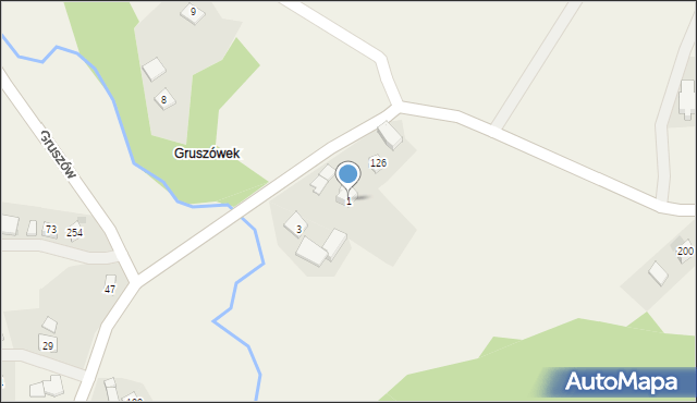 Gruszów, Gruszów, 1, mapa Gruszów