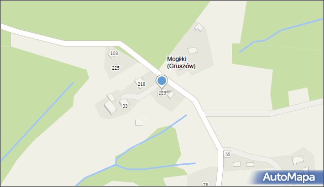 Gruszów, Gruszów, 223, mapa Gruszów