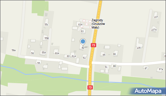 Gruszów Mały, Gruszów Mały, 62, mapa Gruszów Mały