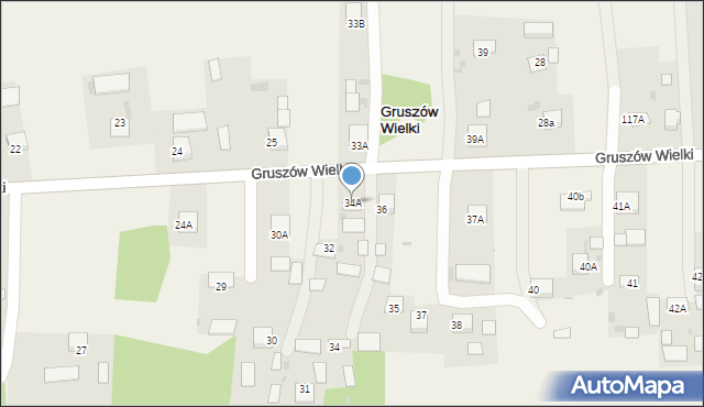 Gruszów Wielki, Gruszów Wielki, 34A, mapa Gruszów Wielki