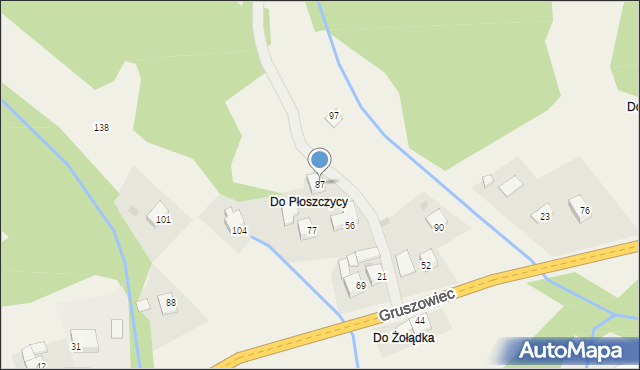 Gruszowiec, Gruszowiec, 87, mapa Gruszowiec