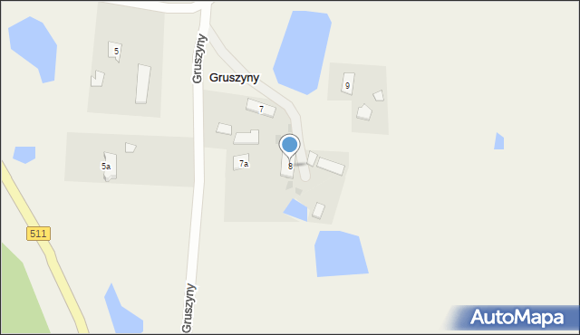 Gruszyny, Gruszyny, 8, mapa Gruszyny