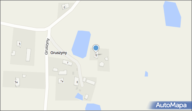 Gruszyny, Gruszyny, 9, mapa Gruszyny