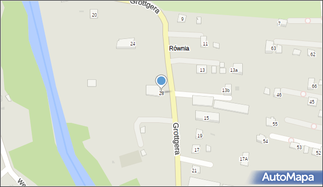 Grybów, Grottgera Artura, 28, mapa Grybów