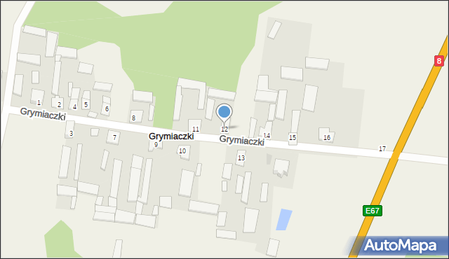 Grymiaczki, Grymiaczki, 12, mapa Grymiaczki