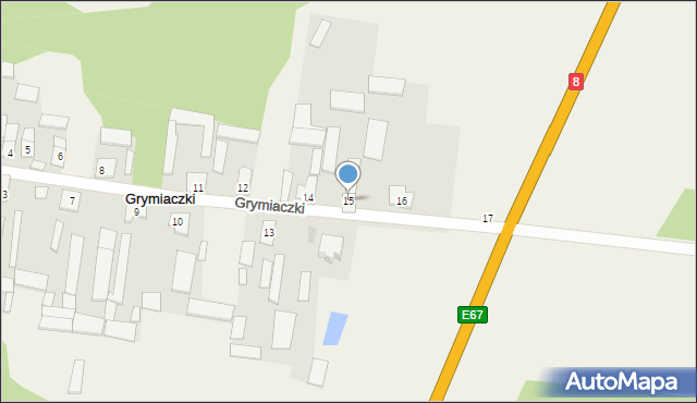 Grymiaczki, Grymiaczki, 15, mapa Grymiaczki