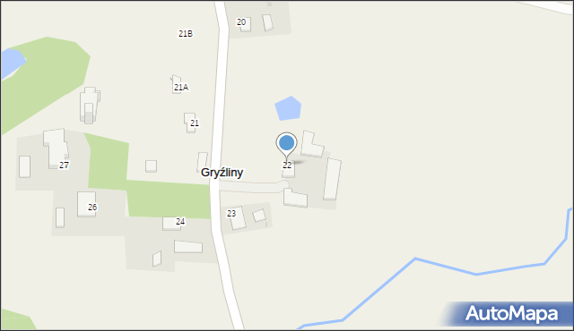 Gryźliny, Gryźliny, 22, mapa Gryźliny