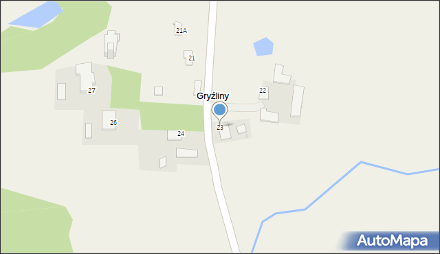 Gryźliny, Gryźliny, 23, mapa Gryźliny