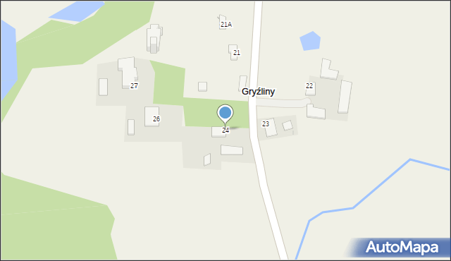 Gryźliny, Gryźliny, 24, mapa Gryźliny