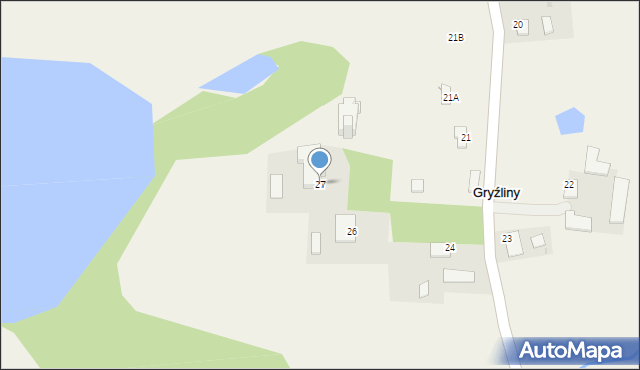 Gryźliny, Gryźliny, 27, mapa Gryźliny