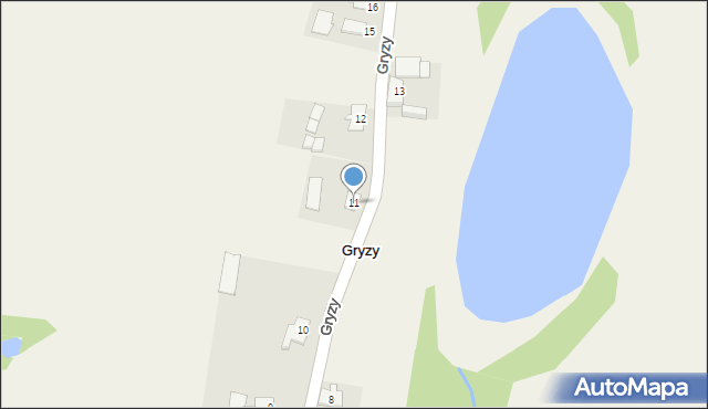 Gryzy, Gryzy, 11, mapa Gryzy