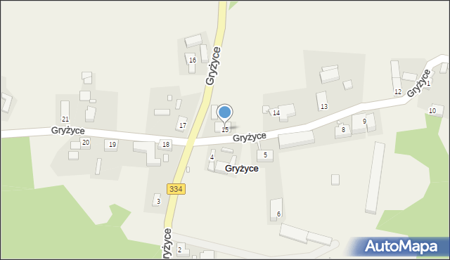 Gryżyce, Gryżyce, 15, mapa Gryżyce