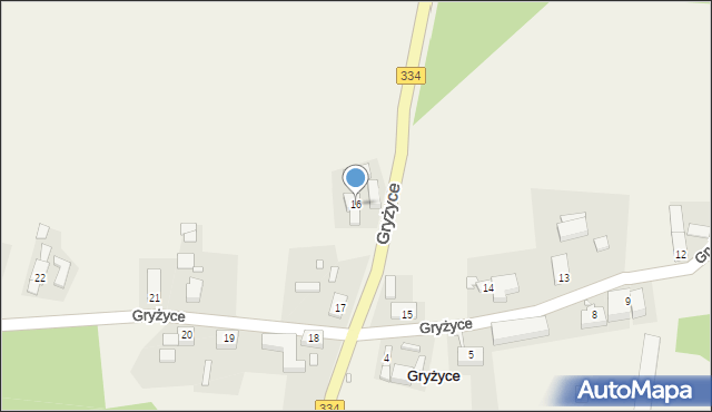 Gryżyce, Gryżyce, 16, mapa Gryżyce