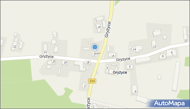 Gryżyce, Gryżyce, 17, mapa Gryżyce