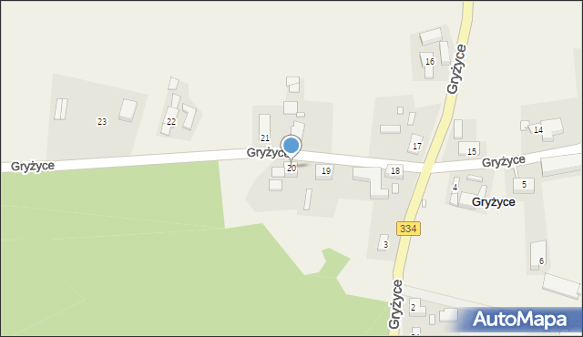 Gryżyce, Gryżyce, 20, mapa Gryżyce