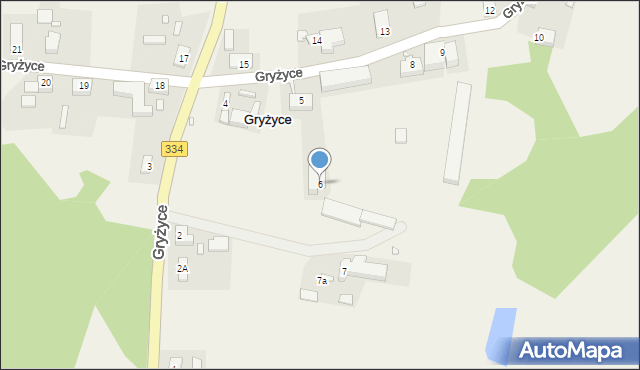 Gryżyce, Gryżyce, 6, mapa Gryżyce