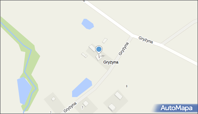 Gryżyna, Gryżyna, 1, mapa Gryżyna