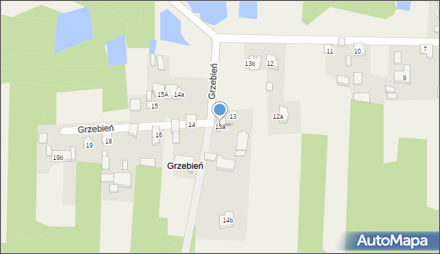 Grzebień, Grzebień, 13a, mapa Grzebień