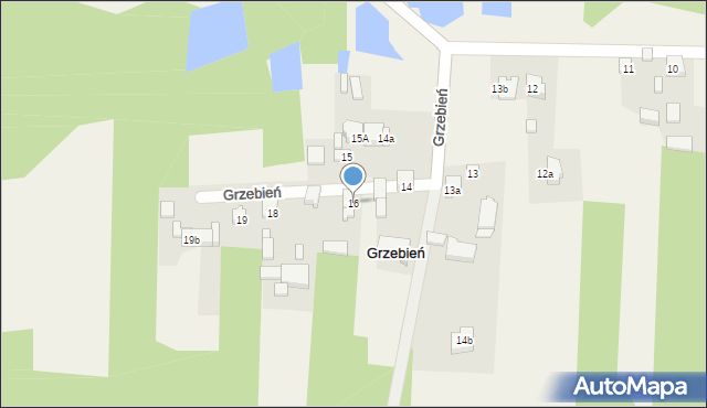 Grzebień, Grzebień, 16, mapa Grzebień