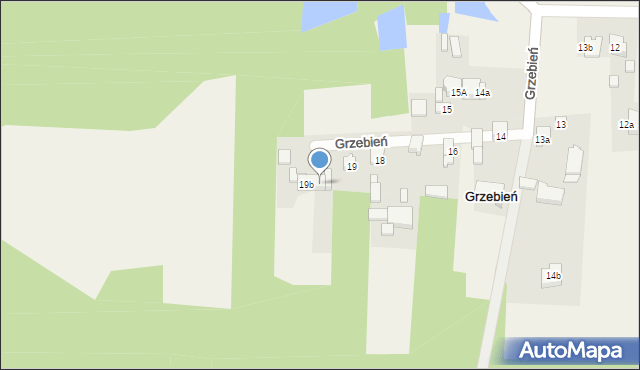 Grzebień, Grzebień, 19c, mapa Grzebień