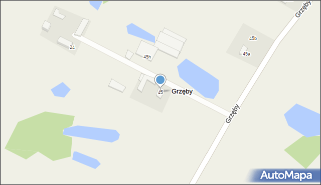 Grzęby, Grzęby, 45, mapa Grzęby