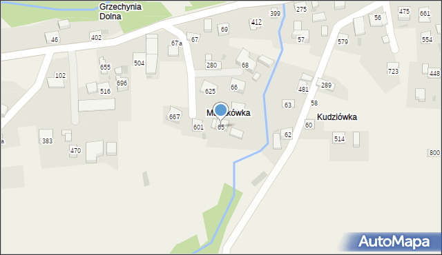 Grzechynia, Grzechynia, 65, mapa Grzechynia