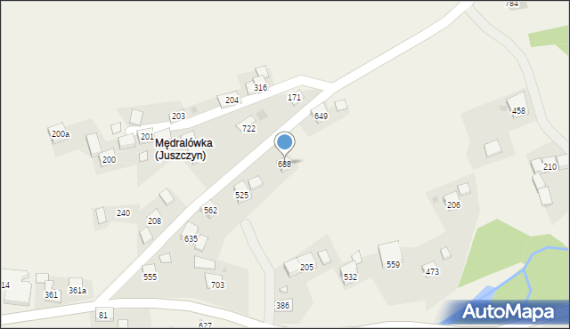 Grzechynia, Grzechynia, 688, mapa Grzechynia