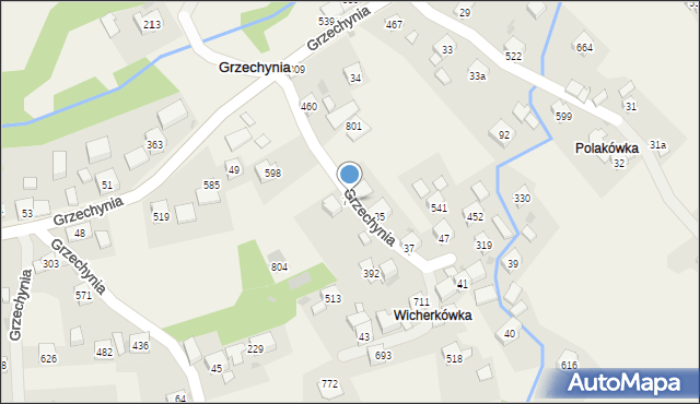 Grzechynia, Grzechynia, 762, mapa Grzechynia