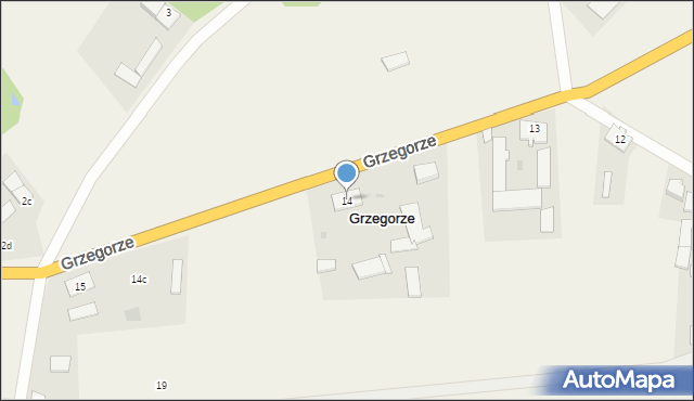 Grzegorze, Grzegorze, 14, mapa Grzegorze