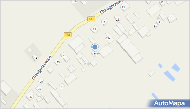 Grzegorzewice, Grzegorzewice, 21, mapa Grzegorzewice