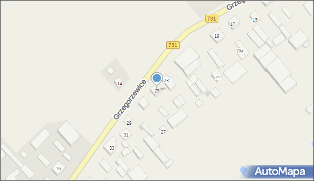 Grzegorzewice, Grzegorzewice, 25, mapa Grzegorzewice