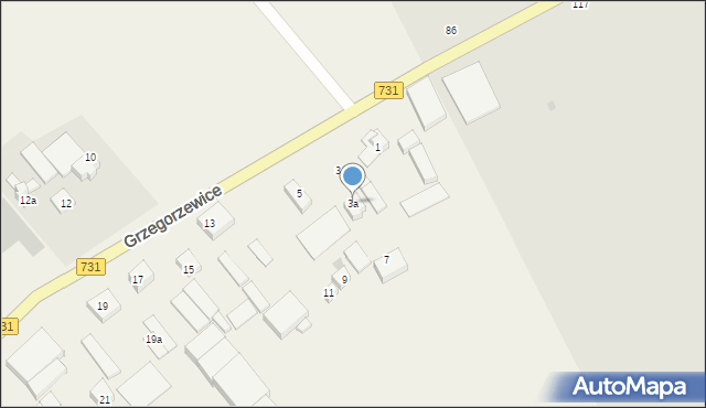 Grzegorzewice, Grzegorzewice, 3a, mapa Grzegorzewice