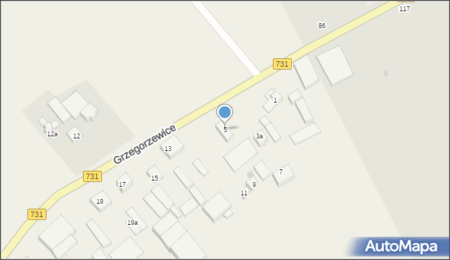 Grzegorzewice, Grzegorzewice, 5, mapa Grzegorzewice