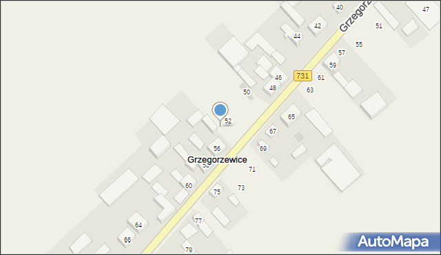 Grzegorzewice, Grzegorzewice, 54, mapa Grzegorzewice