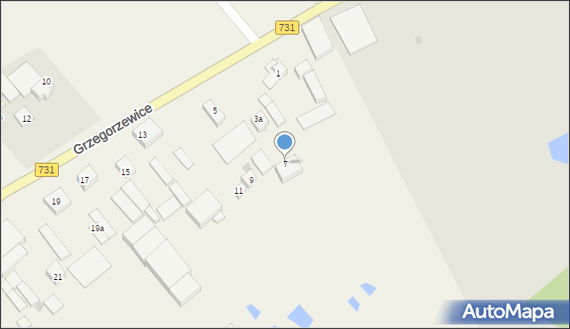 Grzegorzewice, Grzegorzewice, 7, mapa Grzegorzewice