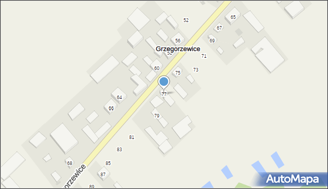 Grzegorzewice, Grzegorzewice, 77, mapa Grzegorzewice