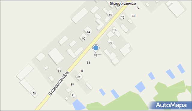 Grzegorzewice, Grzegorzewice, 81, mapa Grzegorzewice