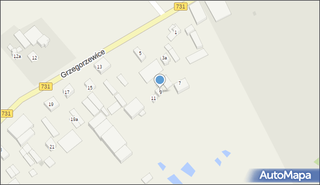 Grzegorzewice, Grzegorzewice, 9, mapa Grzegorzewice