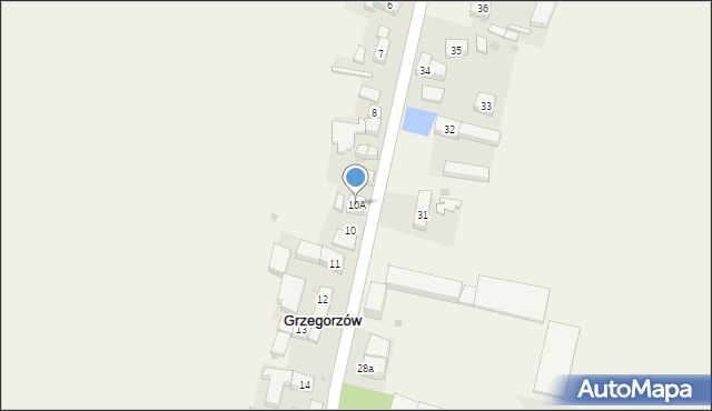 Grzegorzów, Grzegorzów, 10A, mapa Grzegorzów