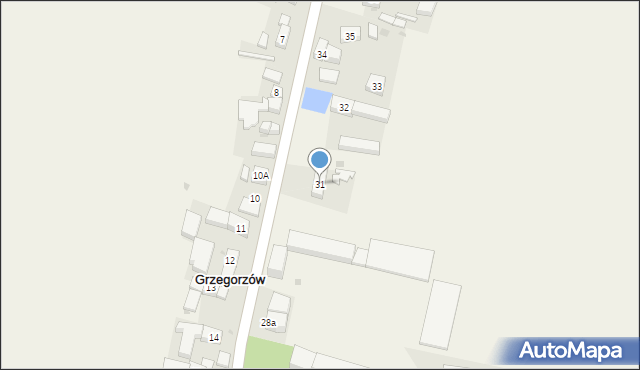 Grzegorzów, Grzegorzów, 31, mapa Grzegorzów