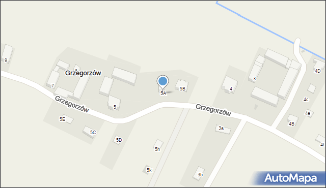 Grzegorzów, Grzegorzów, 5A, mapa Grzegorzów