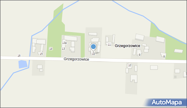 Grzegorzowice, Grzegorzowice, 12, mapa Grzegorzowice