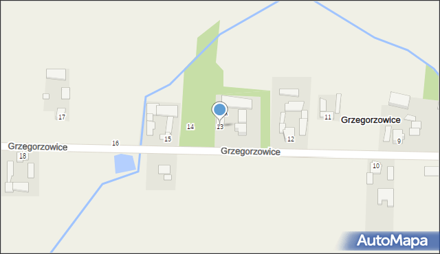 Grzegorzowice, Grzegorzowice, 13, mapa Grzegorzowice