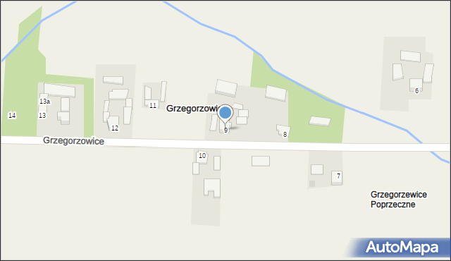 Grzegorzowice, Grzegorzowice, 9, mapa Grzegorzowice