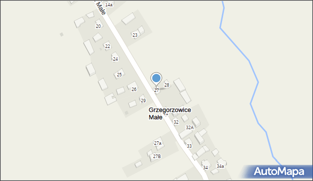 Grzegorzowice Małe, Grzegorzowice Małe, 27, mapa Grzegorzowice Małe
