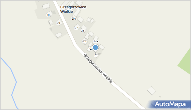 Grzegorzowice Wielkie, Grzegorzowice Wielkie, 23, mapa Grzegorzowice Wielkie