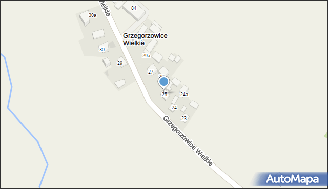 Grzegorzowice Wielkie, Grzegorzowice Wielkie, 25, mapa Grzegorzowice Wielkie