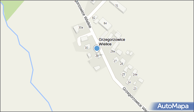 Grzegorzowice Wielkie, Grzegorzowice Wielkie, 29, mapa Grzegorzowice Wielkie