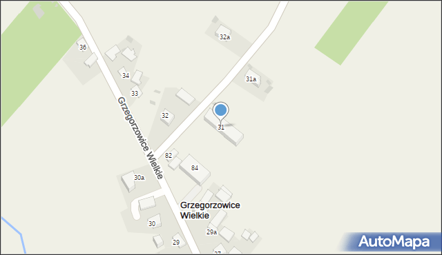 Grzegorzowice Wielkie, Grzegorzowice Wielkie, 31, mapa Grzegorzowice Wielkie